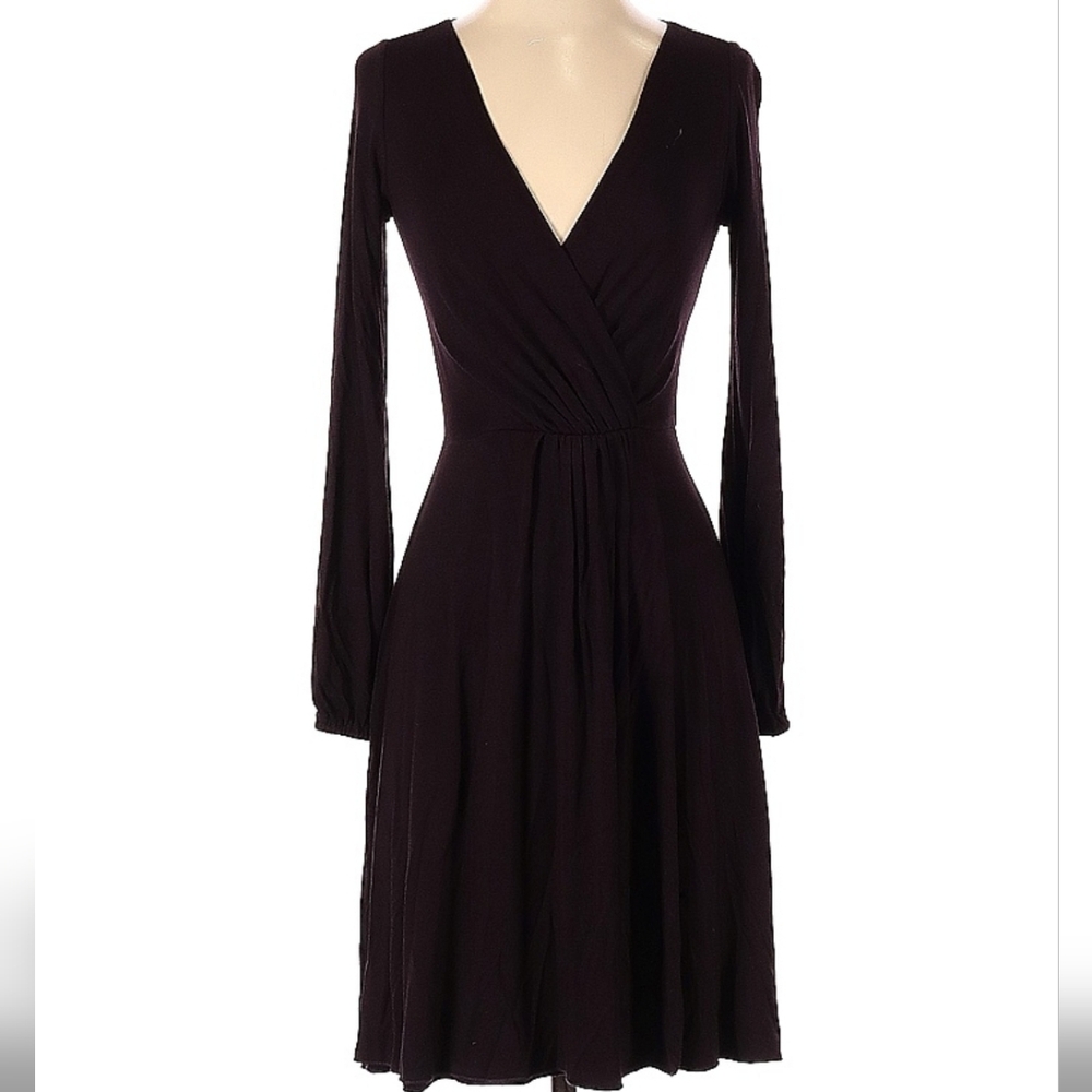 Karen Kane Long Sleeve Midi Wrap Dress Size Xs Purple